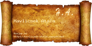 Havlicsek Atala névjegykártya